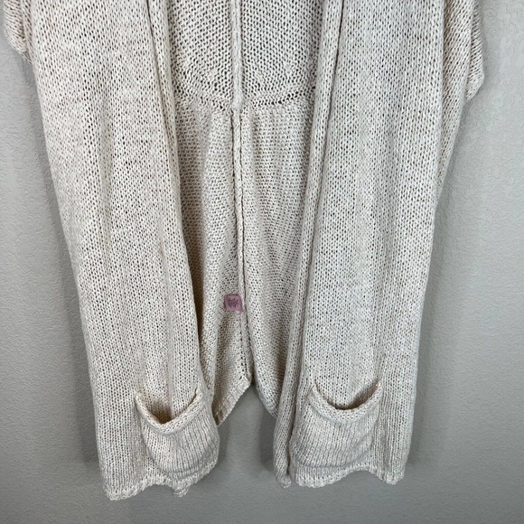 Calypso‎ Women Cream Etain Sweater Coastal Grandma Knit Open Cardigan Size 1 - Picture 4 of 10